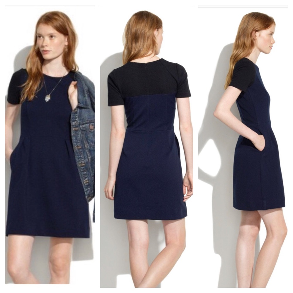 Madewell Gallerist Ponte Dress In Colorblock